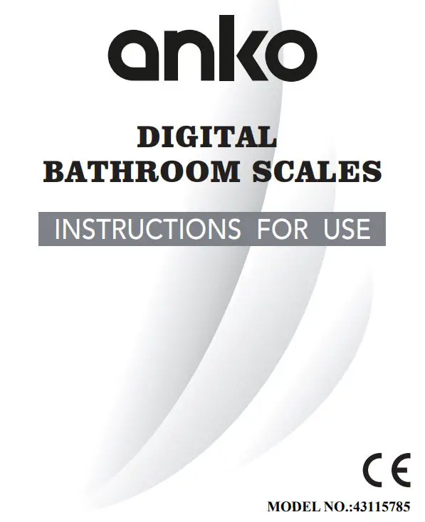 anko 43115785 Digital Bathroom Scales Instruction Manual