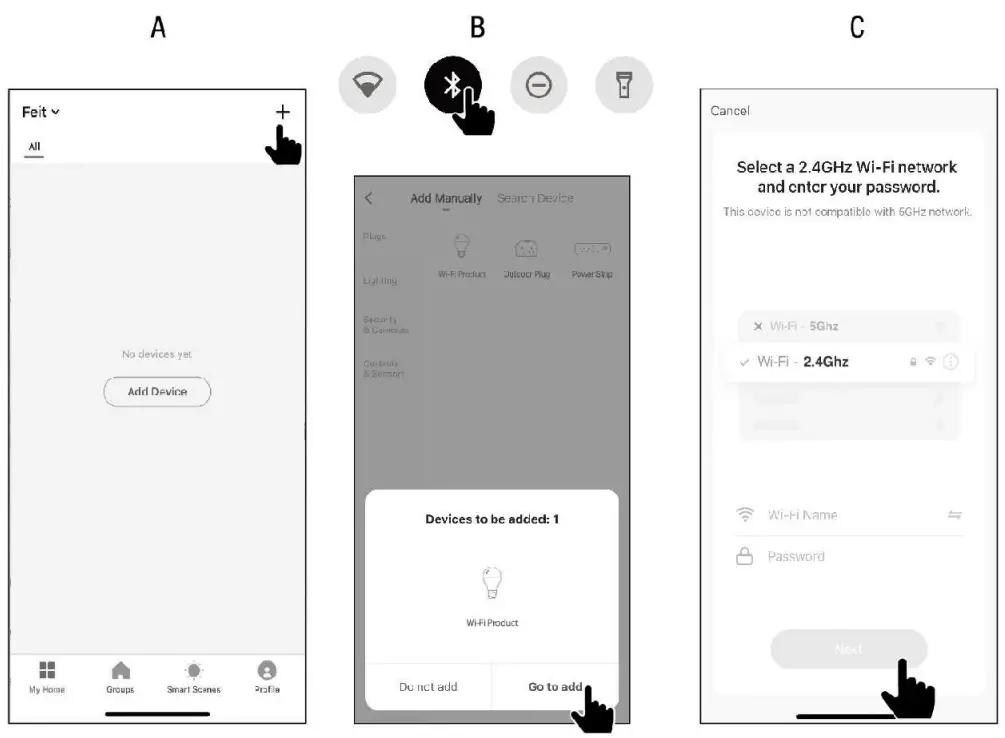 Feit Electric 1631428 Smart WiFi 60 Watt EQ A19 Daylight Dimmable Smart LED Light Bulb - app