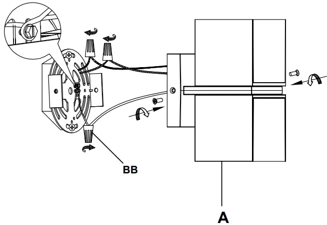 HOMEDEPOT 5193805118 Outdoor LED Wall Lantern - wire