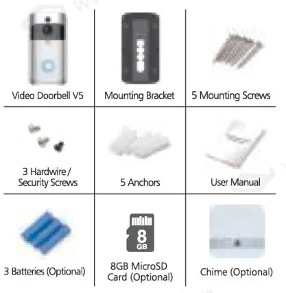 EKEN Video Doorbell V5 - In The Box