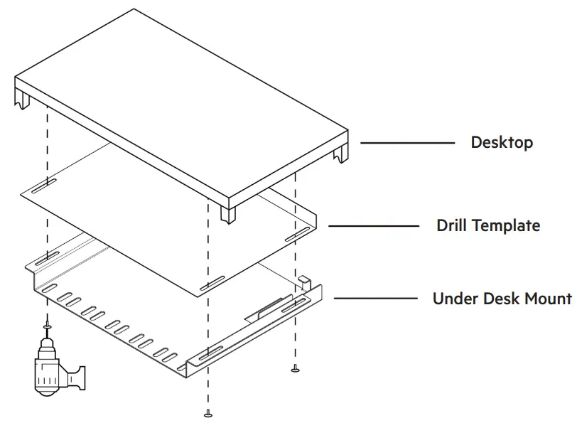 belkin F1DN102 BA 4 Secure Modular KVM KM Switch Under Desk Mounting Bracket - Installation