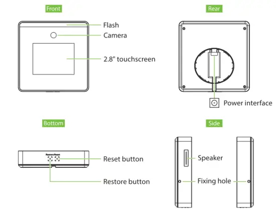 ZKTeco miniTA 2 8 Inch Linux Visible Light - componatns