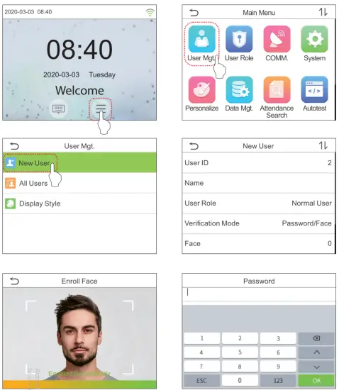 ZKTeco miniTA 2 8 Inch Linux Visible Light - fig