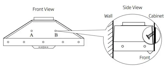 schweigen EV 9UCQ Rangehood - Mounting and Fixing Points