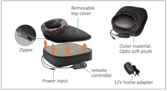 SNAILAX SL 522S Shiatsu Foot Massager with Heat - Contents