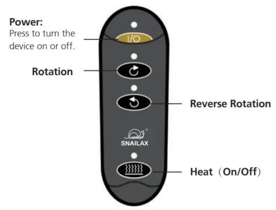 SNAILAX SL 522S Shiatsu Foot Massager with Heat - Controller Instructions