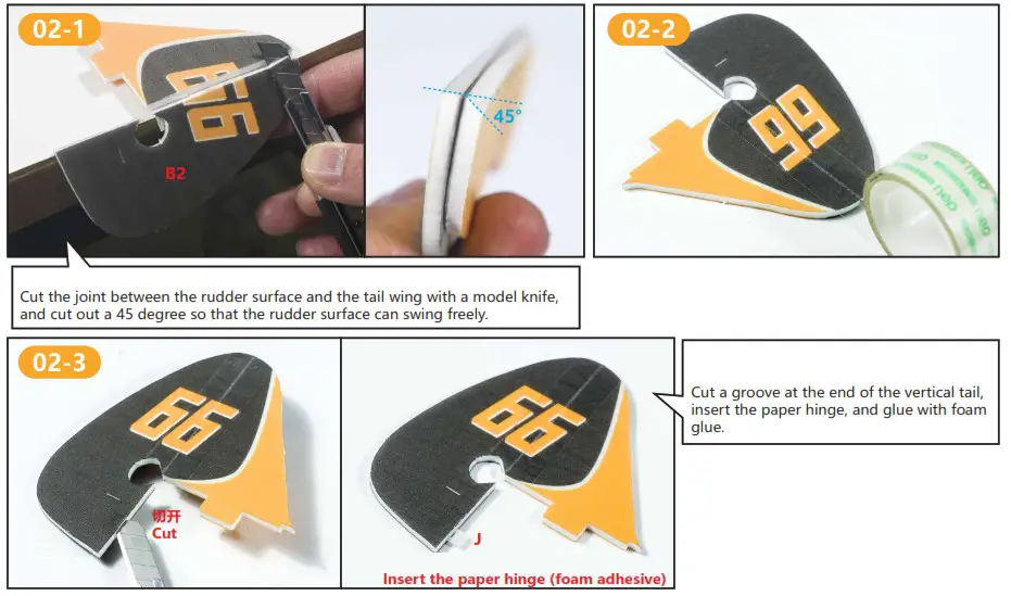 DANCING WINGS HOBBY E32 600mm Savage Bobber - Assemble the Wing 1