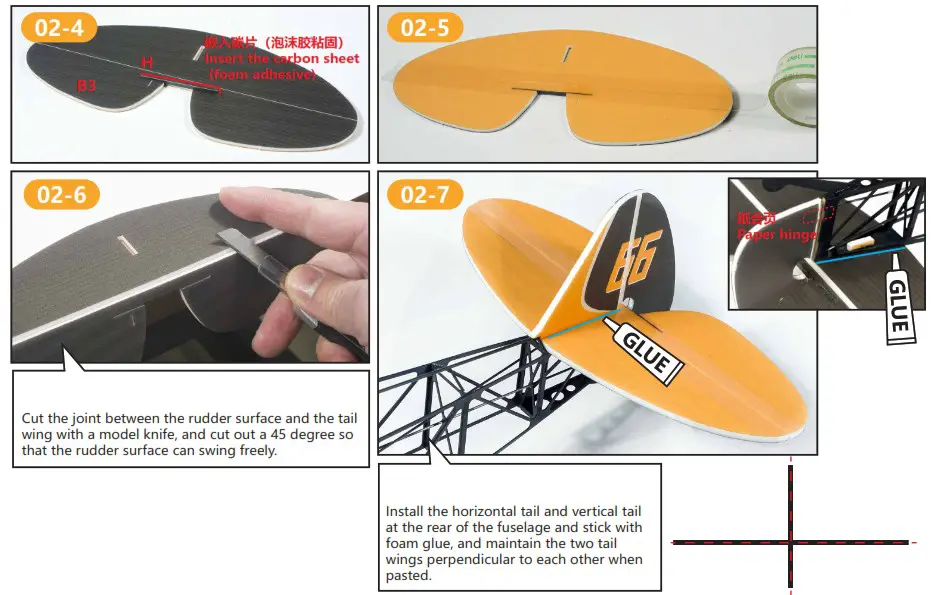 DANCING WINGS HOBBY E32 600mm Savage Bobber - Assemble the Wing 2