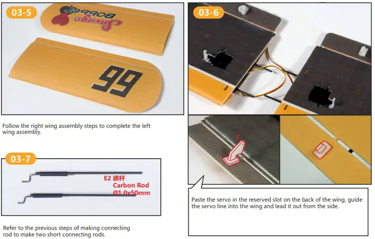 DANCING WINGS HOBBY E32 600mm Savage Bobber - Assemble the Wing 9