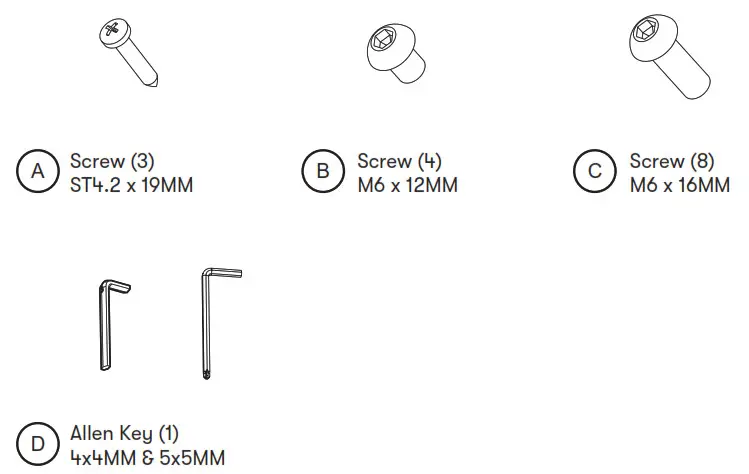 Serta Desk - Parts List 2
