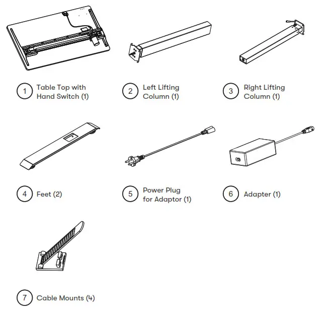 Serta Desk - Parts List