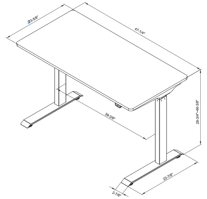 Serta Desk - Product Dimension