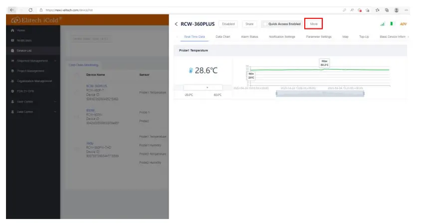 Device deletion menu