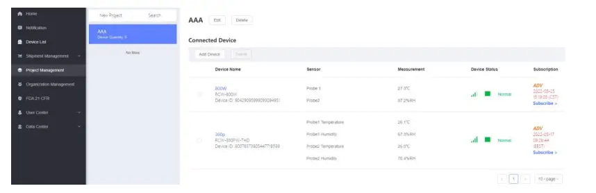 Add device to the project