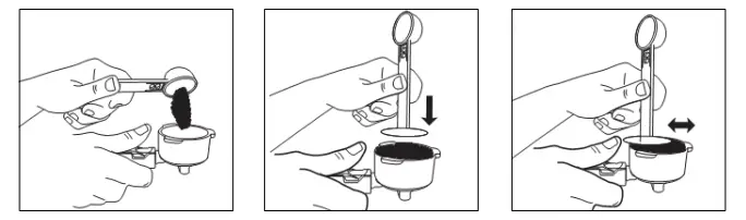 Adding ground coffee