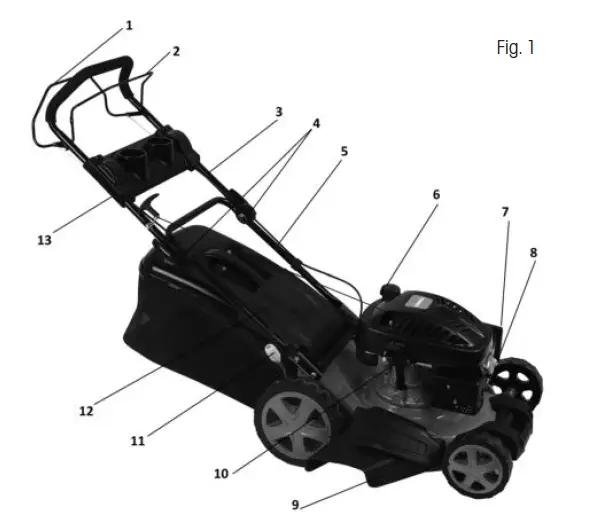 FIELDMANN FZR 4616 B 4 In 1 Petrol Rotary Lawn Mower FIG 14