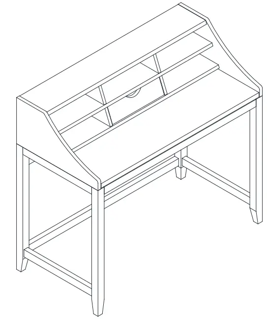 John Lewis Loft Desk Grey White -