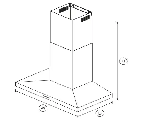 FISHER PAYKEL HC90PLX4 Wall Range Hood - Figure 1
