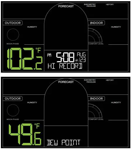 LA CROSSE TECHNOLOGY M74863 Wireless Weather Station with Atomic Time and Date 12
