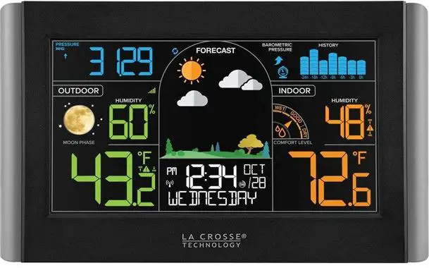 LA CROSSE TECHNOLOGY M74863 Wireless Weather Station with Atomic Time and Date