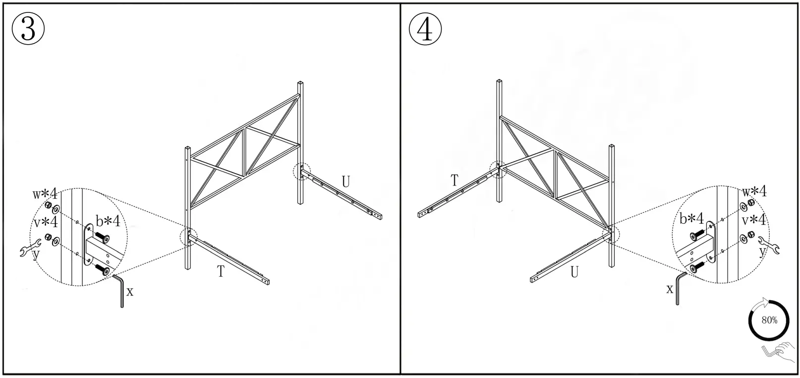 HOMEDEPOT BF 747G Black Non upholstered Metal Frame Queen Heavy Duty Steel Slat Canopy Bed - fig 2