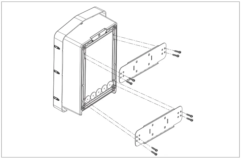 GEWISS GWJ3012R Joinon Range Electric Vehicle Charging Wallbox - Fixing with the aid of support brackets on pole GW46551