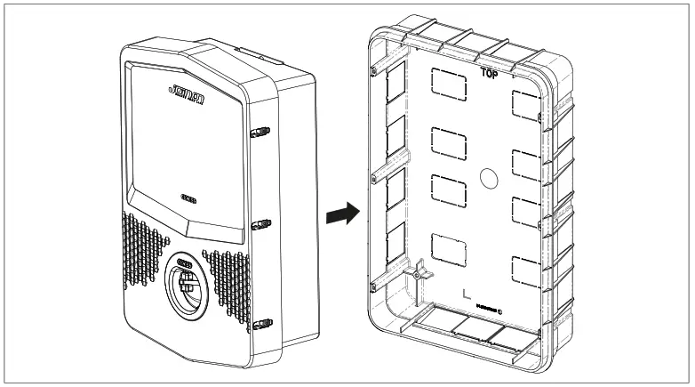 GEWISS GWJ3012R Joinon Range Electric Vehicle Charging Wallbox - Insert the WallBox in the box