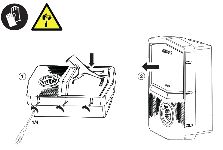 GEWISS GWJ3012R Joinon Range Electric Vehicle Charging Wallbox - OPENING THE CASING