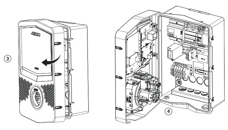 GEWISS GWJ3012R Joinon Range Electric Vehicle Charging Wallbox - OPENING THE CASING1