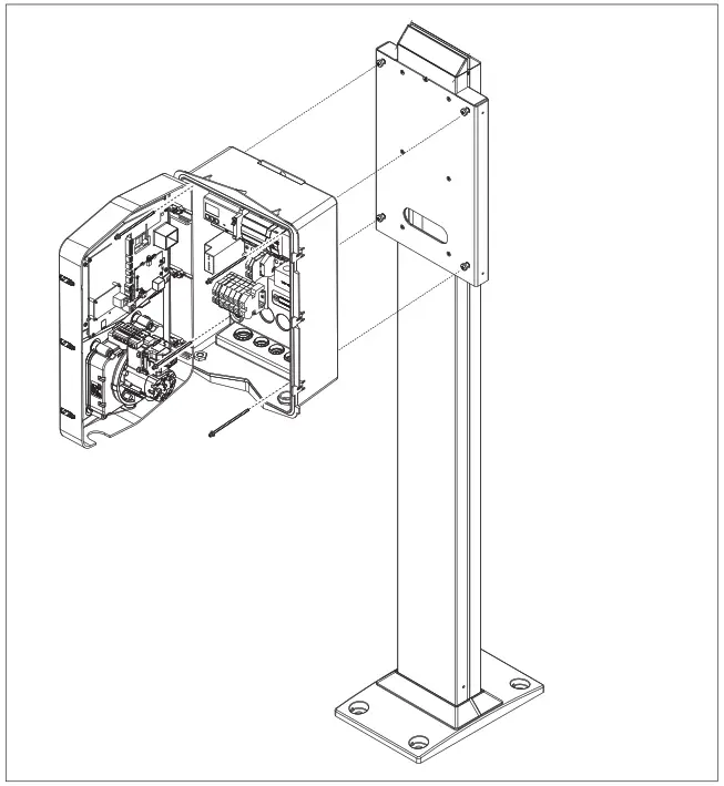 GEWISS GWJ3012R Joinon Range Electric Vehicle Charging Wallbox - colum