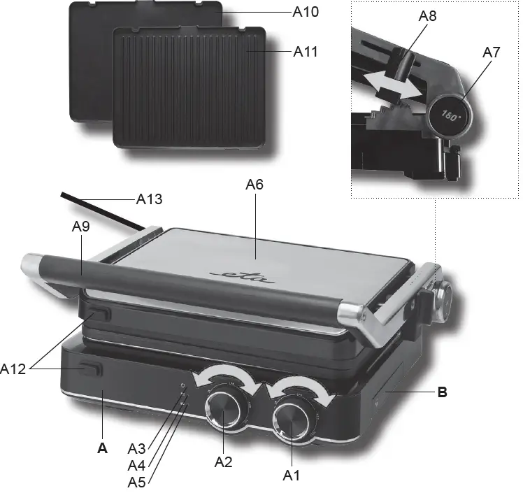eta 5156 GrilChef Electric Contact Grill 01