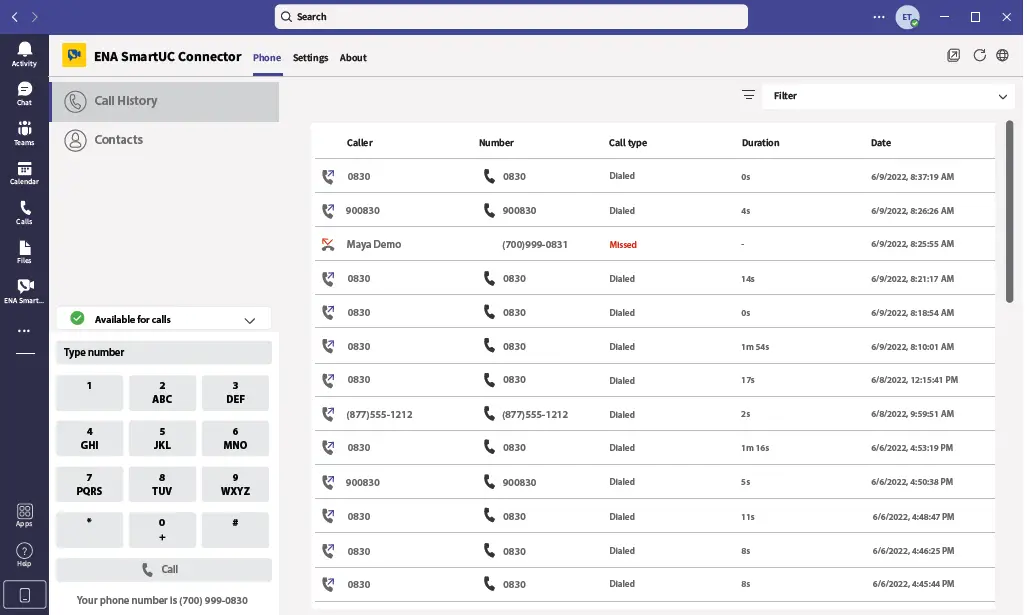 ENA Microsoft Teams Connector App 05