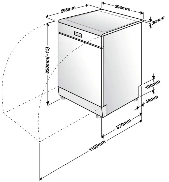 Euromaid EDWB16G 60cm Freestanding - 60cm Freestanding Dishwasher