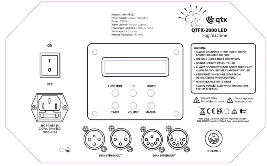 qtx QTFX 2000LED High Power Smart LED Fog Machine - fig 1