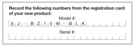 SUNJOE SJ-BZ15W-BLK 5W Electric BUG Trapper - Model + Serial Numbers