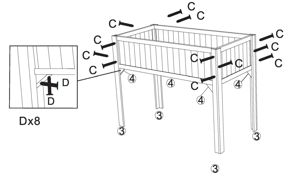 Alpulon ZY1C0216 Wood Elevated Garden Bed - Fig 3