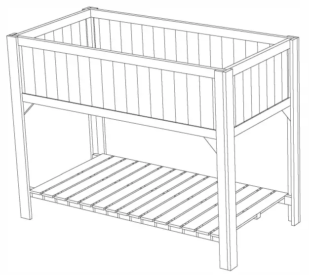 Alpulon ZY1C0216 Wood Elevated Garden Bed