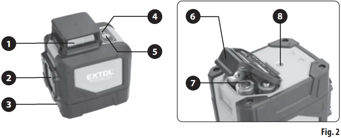 EXTOL PREMIUM 8823307 Cross Laser Liner - Fig 2