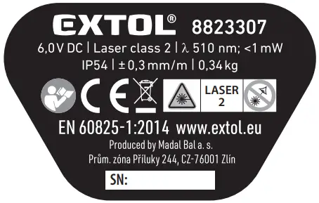 EXTOL PREMIUM 8823307 Cross Laser Liner - Icon 6