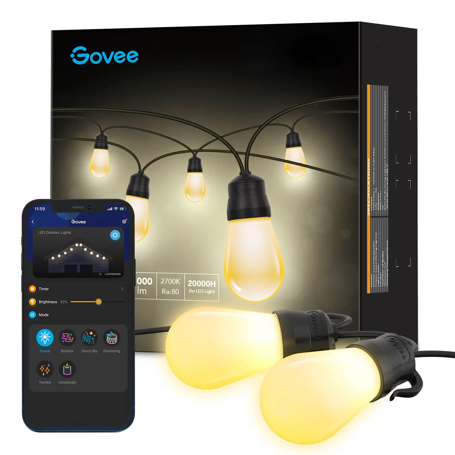 Govee H7020 Rgbic Warm White Wifi And Bluetooth Smart Outdoor String Lights User Manual Govee H7020 Rgbic Warm White Wifi And Bluetooth Smart Outdoor String Lights User Manual