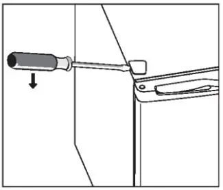 Refrigerators MINIBAR ONE DOOR User Manual - Remove the top left screw cover
