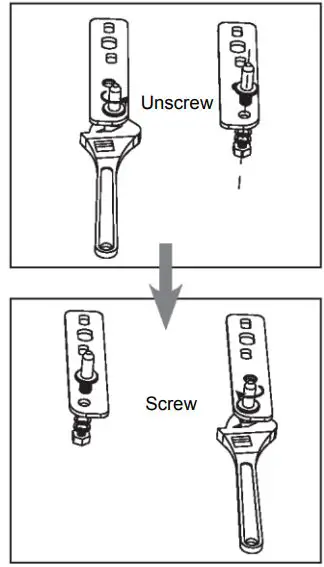 Refrigerators MINIBAR ONE DOOR User Manual - Unscrew and remove the bottom hinge pin, turn the bracket over and replace it