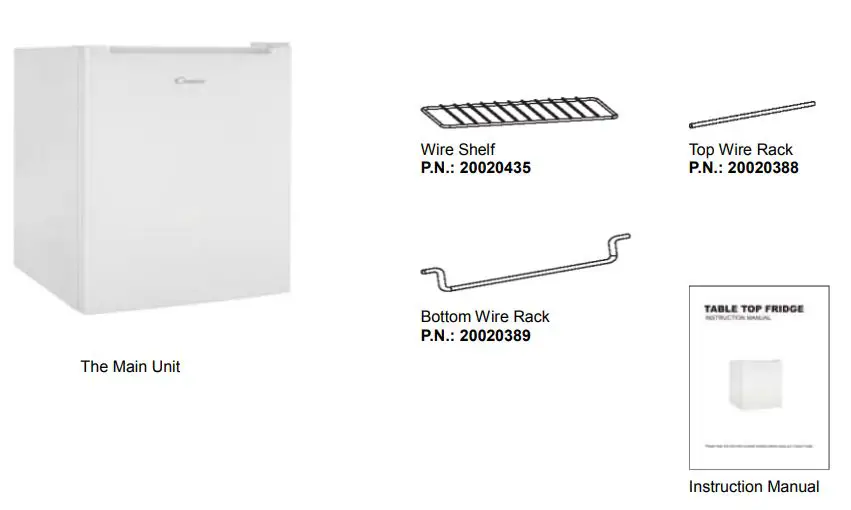 Refrigerators MINIBAR ONE DOOR User Manual - What's in the box