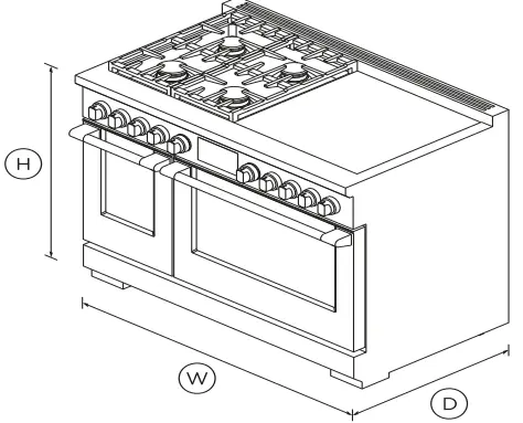 FISHER PAYKEL RHV3-484-L 48 Inch 4 Burners 4 Induction Zones Self Cleaning Dual Fuel Range-FIG2