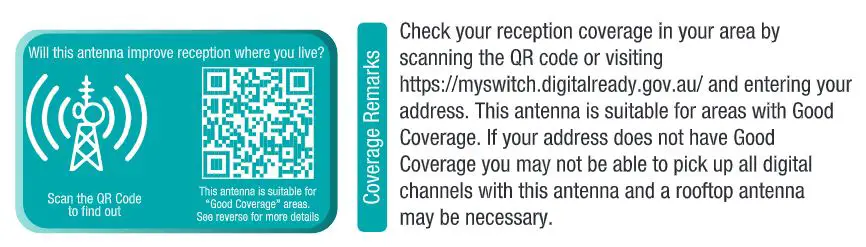 anko 43055845 High Gain ANtenna Instruction Manual - Coverage Remarks