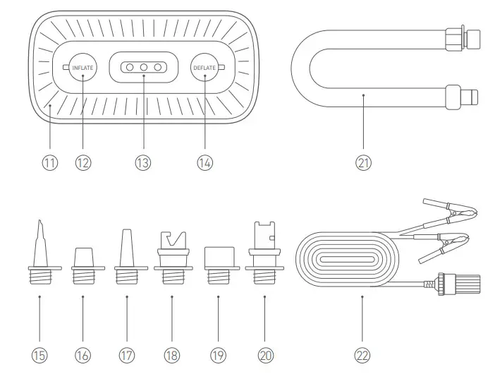 AstroAI DM1 Sup Electric Air Pump - daigram 2