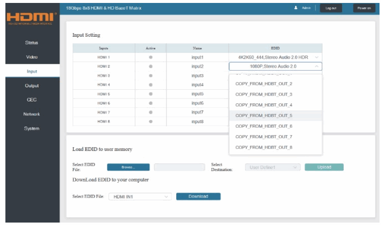 ALFATRON ALF-MUH88E 18 Gbps 8x8 HDBaseT - Matrix is shown