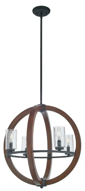 KICHLER 49791AUB Grand Bank 4-Light Auburn Stained Farmhouse Cage Chandelier-FIG1