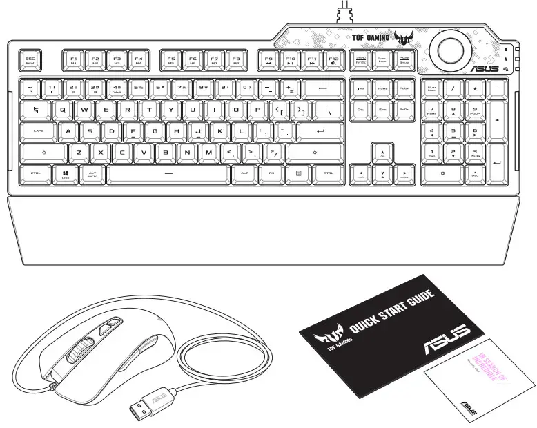 ASUS TUf Gaming K1 Membrane Gaming Keyboard - Package contents