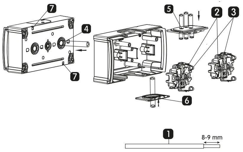 Panasonic 2 x 2P E Socket with Shutter Horizontal Combination - Figure 1